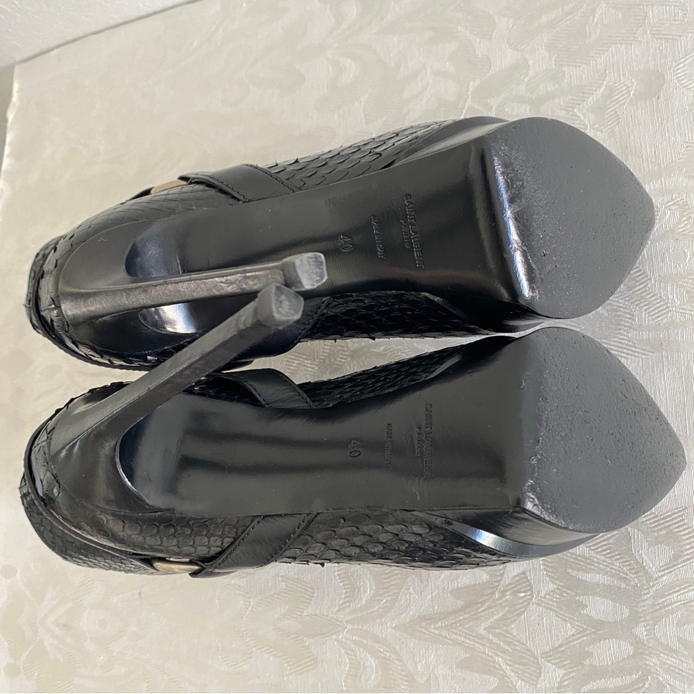 Saint Laurent Black Python Platform Boots - image 6